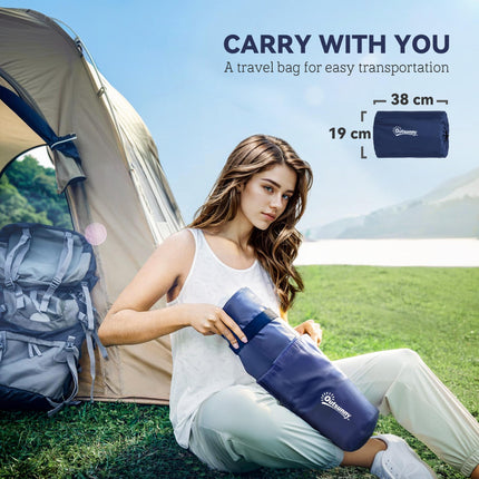 2 Person Self-Inflating PVC Camping Mattress - Green Durable Design