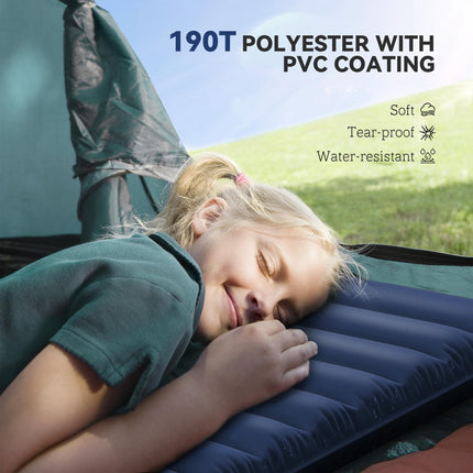 2 Person Self-Inflating PVC Camping Mattress - Green Durable Design