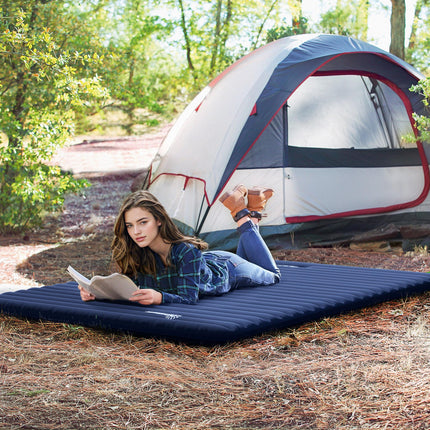2 Person Self-Inflating PVC Camping Mattress - Green Durable Design