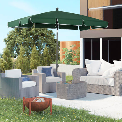2 Metre Aluminium Patio Sun Umbrella with Tilt Mechanism - Green