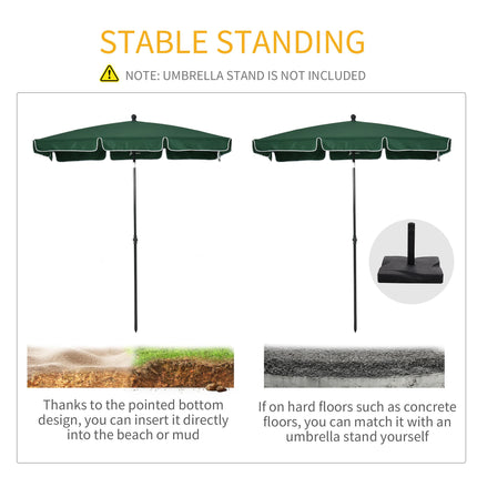 2 Metre Aluminium Patio Sun Umbrella with Tilt Mechanism - Green