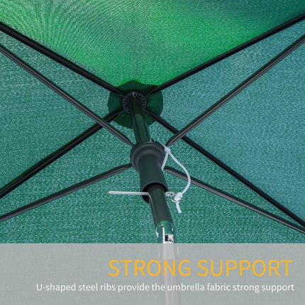 2 Metre Aluminium Patio Sun Umbrella with Tilt Mechanism - Green