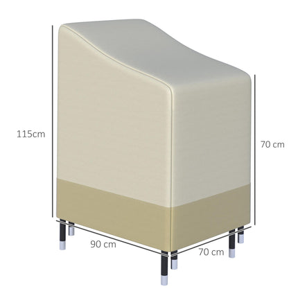 Single Seat Waterproof Garden Furniture Cover 600D Oxford Cloth - Beige and Coffee