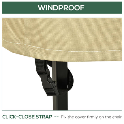 Single Seat Waterproof Garden Furniture Cover 600D Oxford Cloth - Beige and Coffee