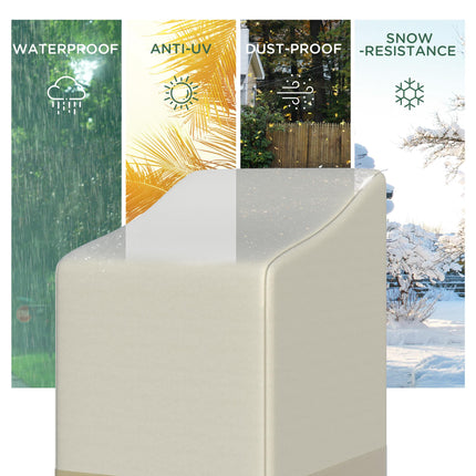 Single Seat Waterproof Garden Furniture Cover 600D Oxford Cloth - Beige and Coffee