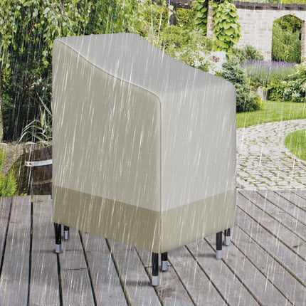 Single Seat Waterproof Garden Furniture Cover 600D Oxford Cloth - Beige and Coffee