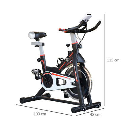 Belt-Driven Exercise Bike with LCD Display and Adjustable Seat - Black