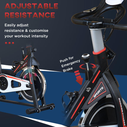 Belt-Driven Exercise Bike with LCD Display and Adjustable Seat - Black