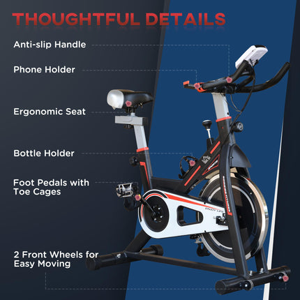 Belt-Driven Exercise Bike with LCD Display and Adjustable Seat - Black
