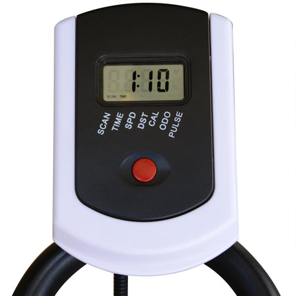 Belt-Driven Exercise Bike with LCD Display and Adjustable Seat - Black