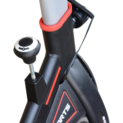 Belt-Driven Exercise Bike with LCD Display and Adjustable Seat - Black