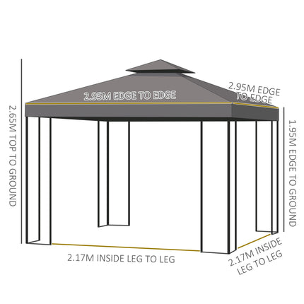 3 x 3 m Garden Gazebo Double¬†Roof Marquee Patio Wedding Party Tent Canopy Shelt