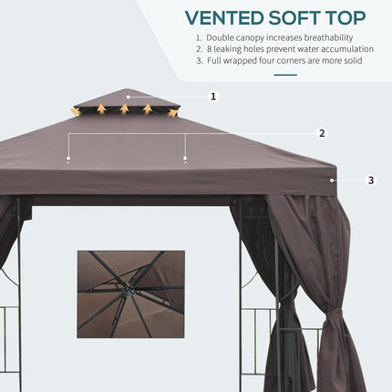 3 x 3 m Garden Gazebo Double¬†Roof Marquee Patio Wedding Party Tent Canopy Shelt