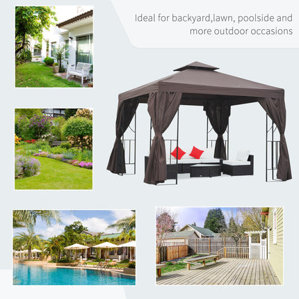 3 x 3 m Garden Gazebo Double¬†Roof Marquee Patio Wedding Party Tent Canopy Shelt