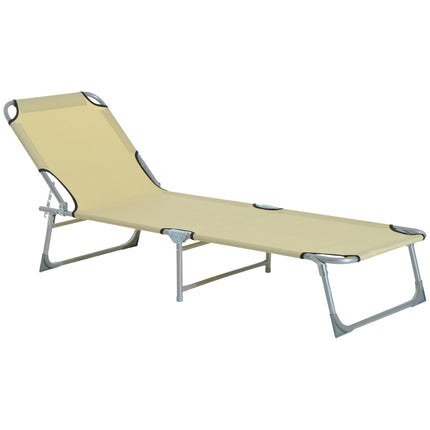 Portable Adjustable Lounger With Oxford Cloth - Beige