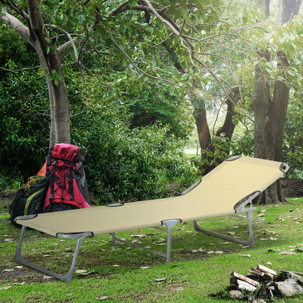 Portable Adjustable Lounger With Oxford Cloth - Beige