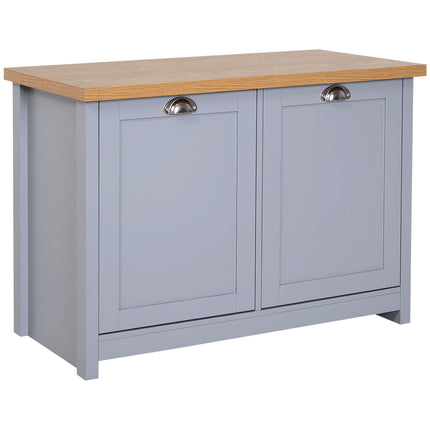 Shoe Cabinet with 2 Doors and Shelf, Entryway Storage Organiser and Bench - Grey