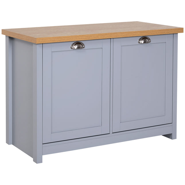 Shoe Cabinet with 2 Doors and Shelf, Entryway Storage Organiser and Bench - Grey