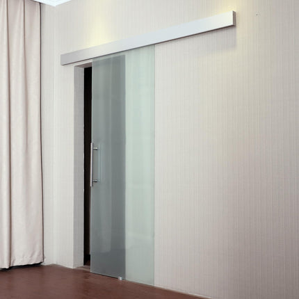 90cm Modern Sliding Door Set Kit w/ Frosted Glass Door Aluminium Rail Opaque Hom
