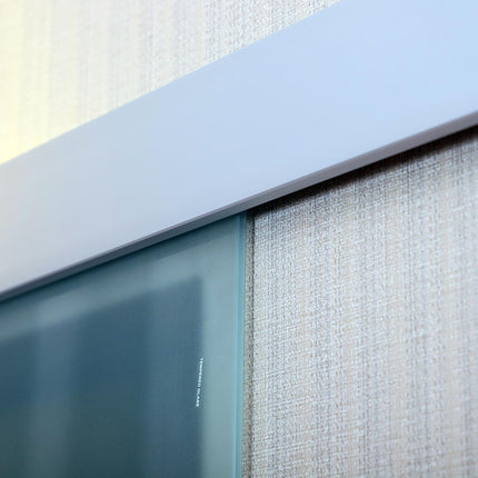 90cm Modern Sliding Door Set Kit w/ Frosted Glass Door Aluminium Rail Opaque Hom