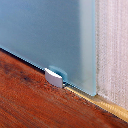 90cm Modern Sliding Door Set Kit w/ Frosted Glass Door Aluminium Rail Opaque Hom