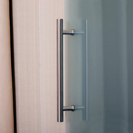 90cm Modern Sliding Door Set Kit w/ Frosted Glass Door Aluminium Rail Opaque Hom