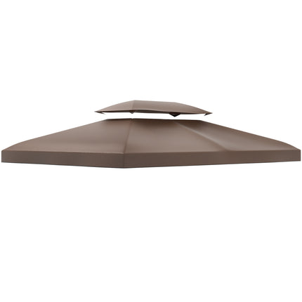 Replacement Gazebo Canopy Cover 4x3m UV Resistant Durable - Brown
