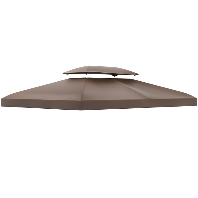 Replacement Gazebo Canopy Cover 4x3m UV Resistant Durable - Brown