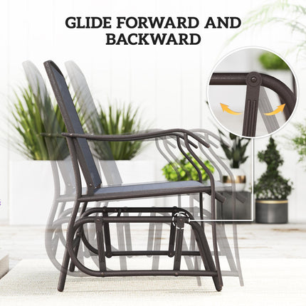 3 Piece Glider Rocking Chair and Table Set - Grey