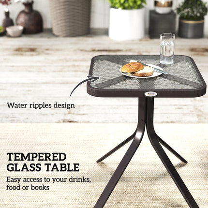 3 Piece Glider Rocking Chair and Table Set - Grey