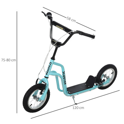 Kids Height Adjustable Steel Kick Scooter 75-80cm Handlebar - Blue/Black
