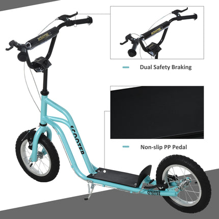 Kids Height Adjustable Steel Kick Scooter 75-80cm Handlebar - Blue/Black