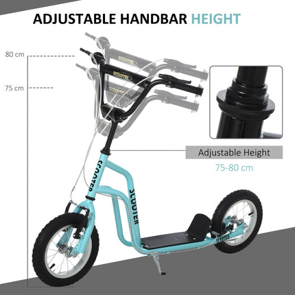 Kids Height Adjustable Steel Kick Scooter 75-80cm Handlebar - Blue/Black