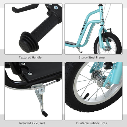 Kids Height Adjustable Steel Kick Scooter 75-80cm Handlebar - Blue/Black