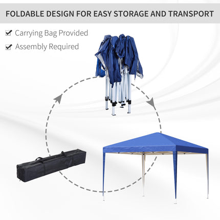 3 x 3M Pop Up Garden Gazebo Marquee Party Tent with Carry Bag - Blue