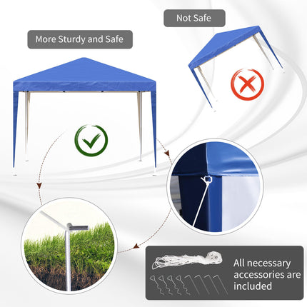 3 x 3M Pop Up Garden Gazebo Marquee Party Tent with Carry Bag - Blue