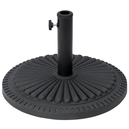 Garden 15kg Round Cement Parasol Base for Outdoor Umbrella - Black