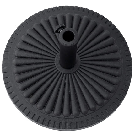 Garden 15kg Round Cement Parasol Base for Outdoor Umbrella - Black