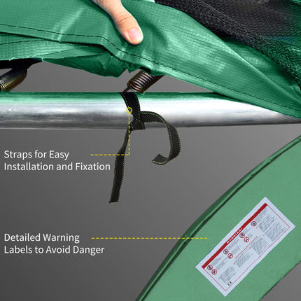 12FT Trampoline Spring Cover, Plastic Trampoline Pad Replacement Safety Guard, Green