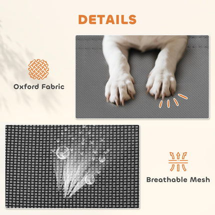 60cm Foldable Portable Pet Carrier with Cushion for Miniature Dogs and Cats - Grey