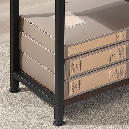 Office Desk with Storage Shelves, 120 CM Computer Desk, Industrial Study Table W
