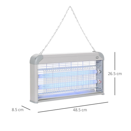 30W Electric Fly Mosquito Killer with 60m² Coverage, Free Standing & Wall Hanging - Grey