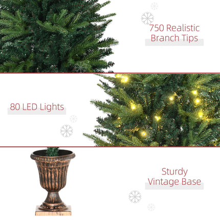 1.2m 4ft Christmas Tree Entrance D√©cor 750 Tips Xmas Pre-lit Tree 80 LED with V