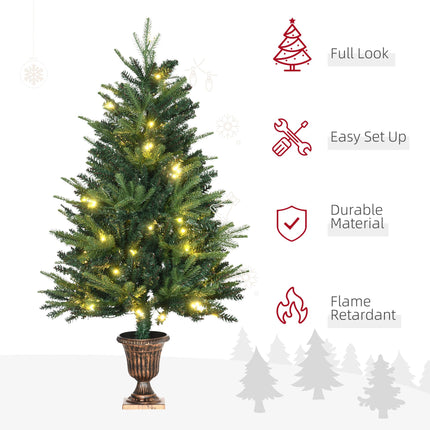 1.2m 4ft Christmas Tree Entrance D√©cor 750 Tips Xmas Pre-lit Tree 80 LED with V