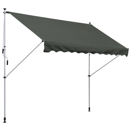 Manual Adjustable Aluminium Frame Patio Awning Canopy 300x150cm - Grey
