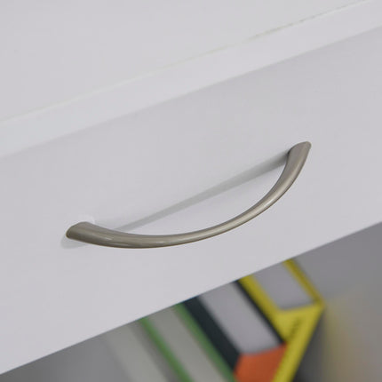 L-Shaped Corner Computer Desk with Shelves, Keyboard Tray, Drawer & CPU Stand - White