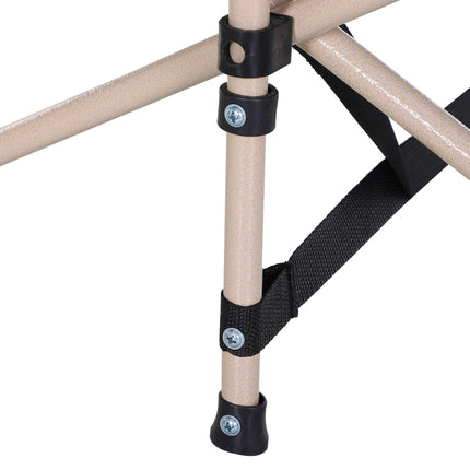 Portable Folding Camping Cot with Steel Frame and Side Pocket - Black