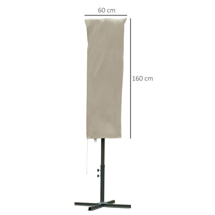 Cantilever Umbrella Cover with Zip and Drawstring Weatherproof Oxford Cloth Protector - Black