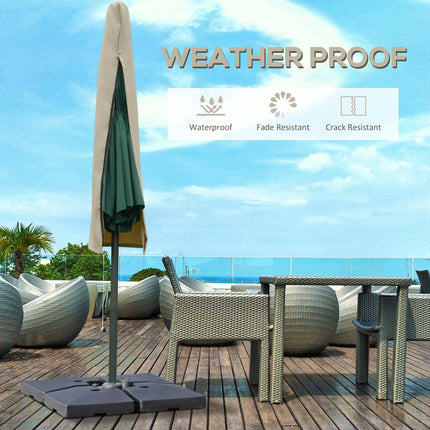 Cantilever Umbrella Cover with Zip and Drawstring Weatherproof Oxford Cloth Protector - Black