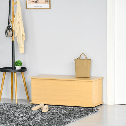 Wooden Storage Trunk Chest Bench Seat Ottoman with Lid - Burlywood